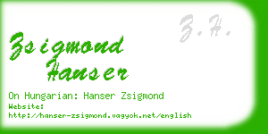 zsigmond hanser business card